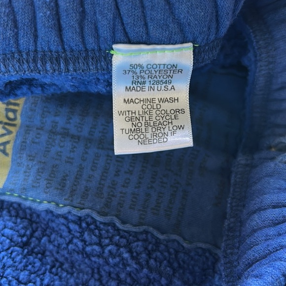 Aviator Nation Bolt Sweatpants Hand Sewn Blue Cinched Ankle Trendy Comfy Sz L - Picture 13 of 15